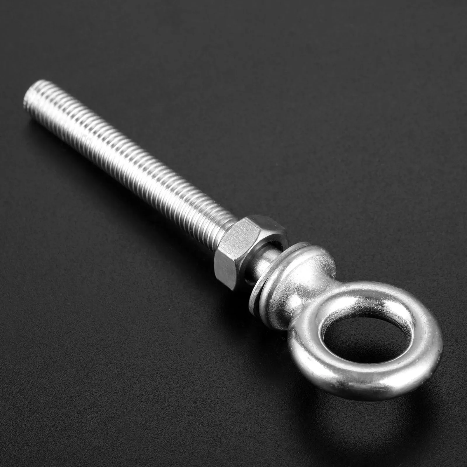 Marine 316 Stainless Steel Long Lifting Eye Bolt Long Shank Collared Casting Long Bolt With Washer & Nut For Boats M6 M8 M10 M12