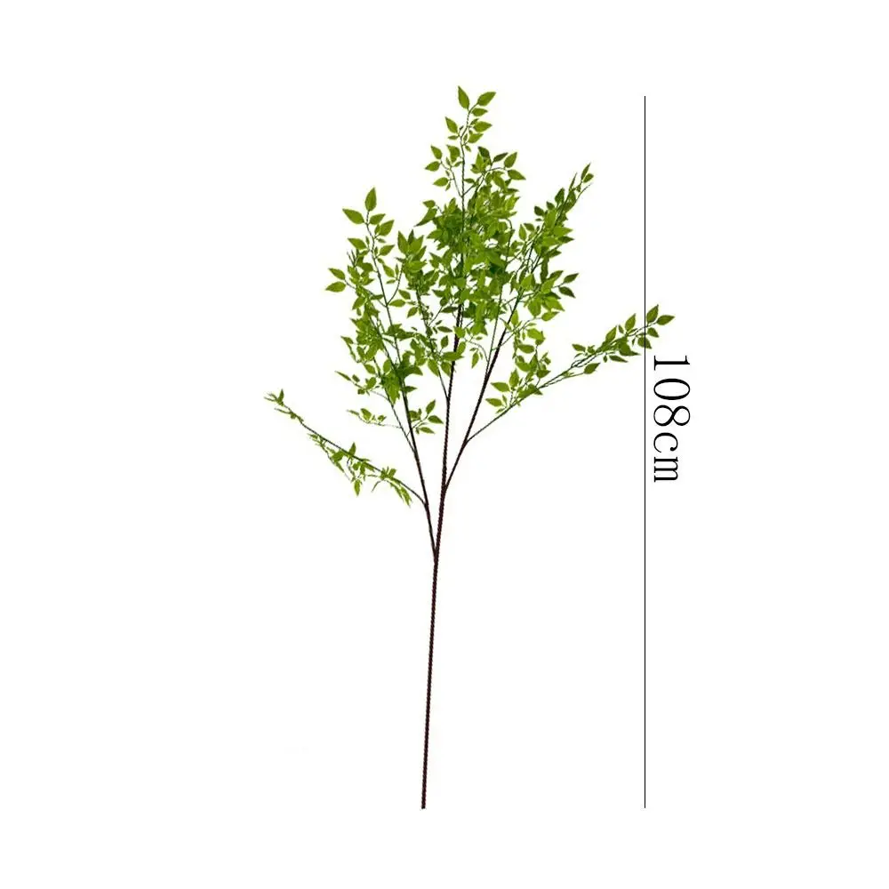 Handmade Artificial Nantian Bamboo Branch Flexible Green Simulation Nantian Bamboo 110cm Plastic Fake Plants Desktop Decoration
