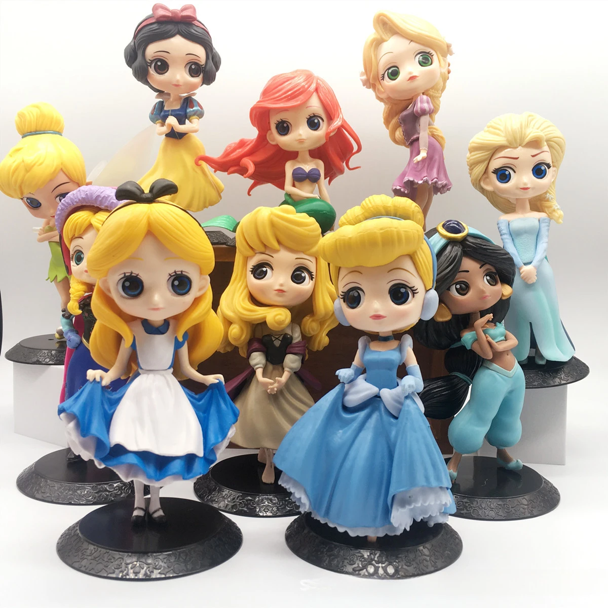 16CM Q Edition Elsa Snow White Cinderella Mermaid Shepherdess Arale Cake Decoration Frozen Tabletop Decoration Gift