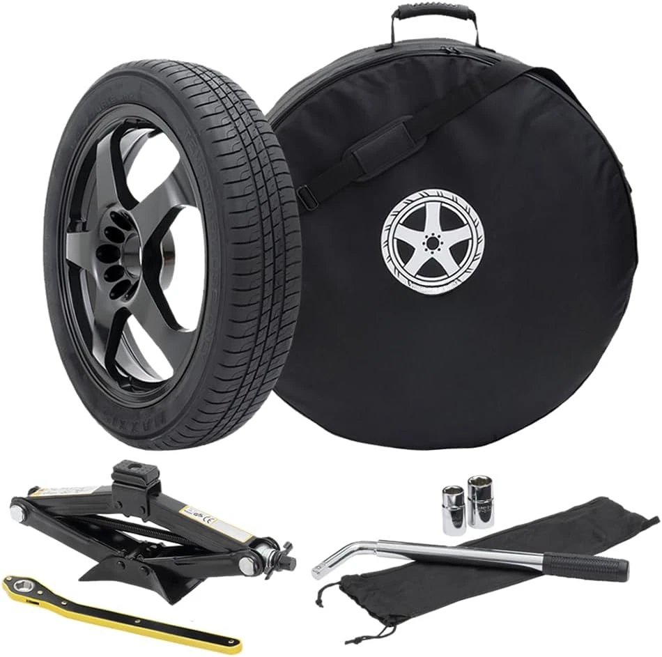 Complete Compact Spare Tire Kit With Carrying Case - Fits 2017-2025 Tesla Model 3