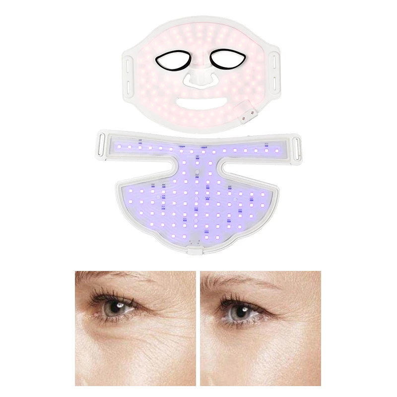 Beautiful Artifact Silicone Led Light Therapy Face Mask 4 Colors Skin Rejuvenator Anti-Aging With Neck Led Mask