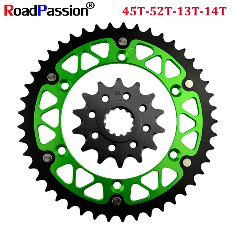 13T 14T Front 45T~52T Rear Teeth Motorcycle Sprocket Wheel Fit For KAWASAKI KLX450R KX450F KLX450 KX450 KLX KX 450 R F