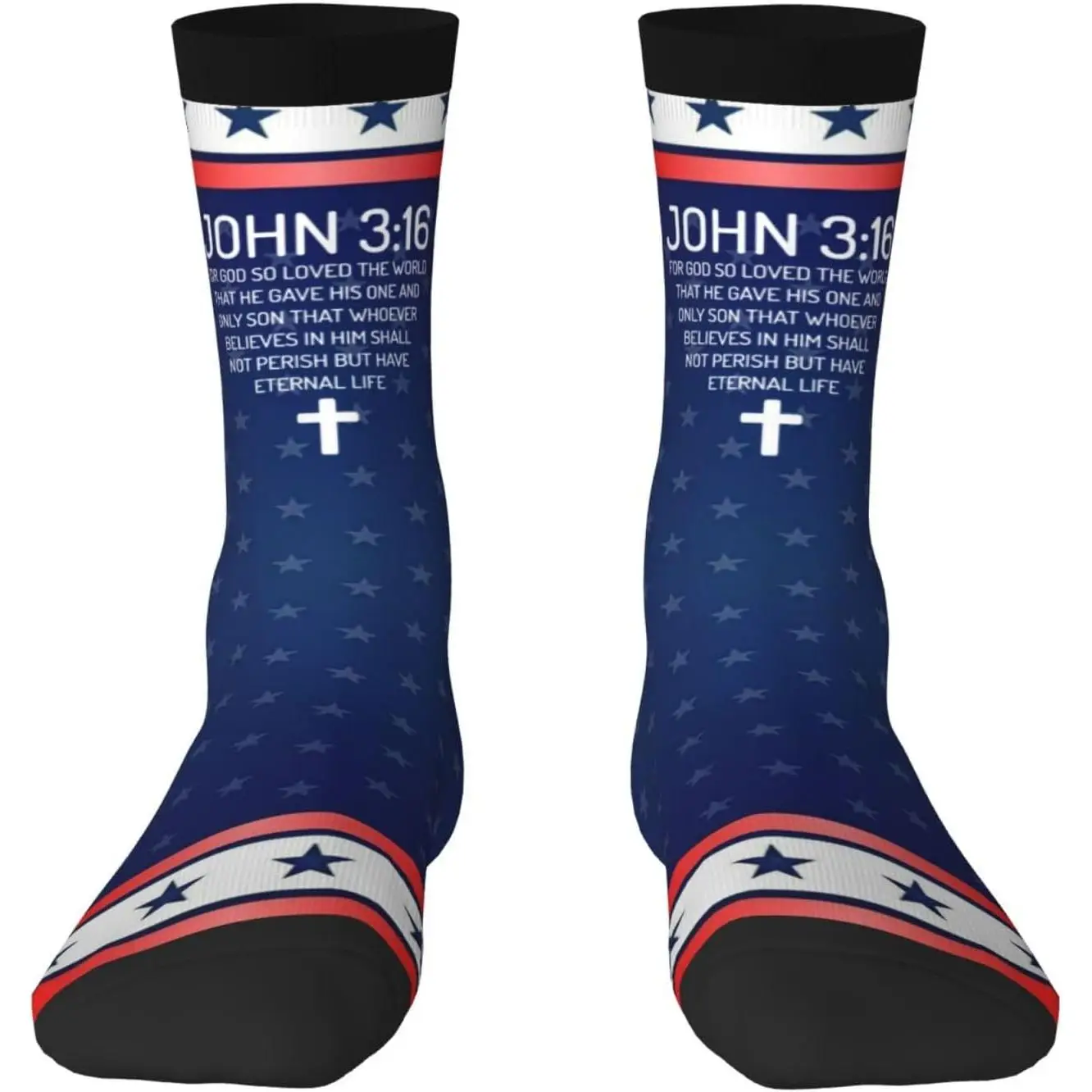 John 3:16 Bible-Verse-Scripture-Christian Gifts Calzini sportivi da uomo per calzini da calcio da baseball, softball