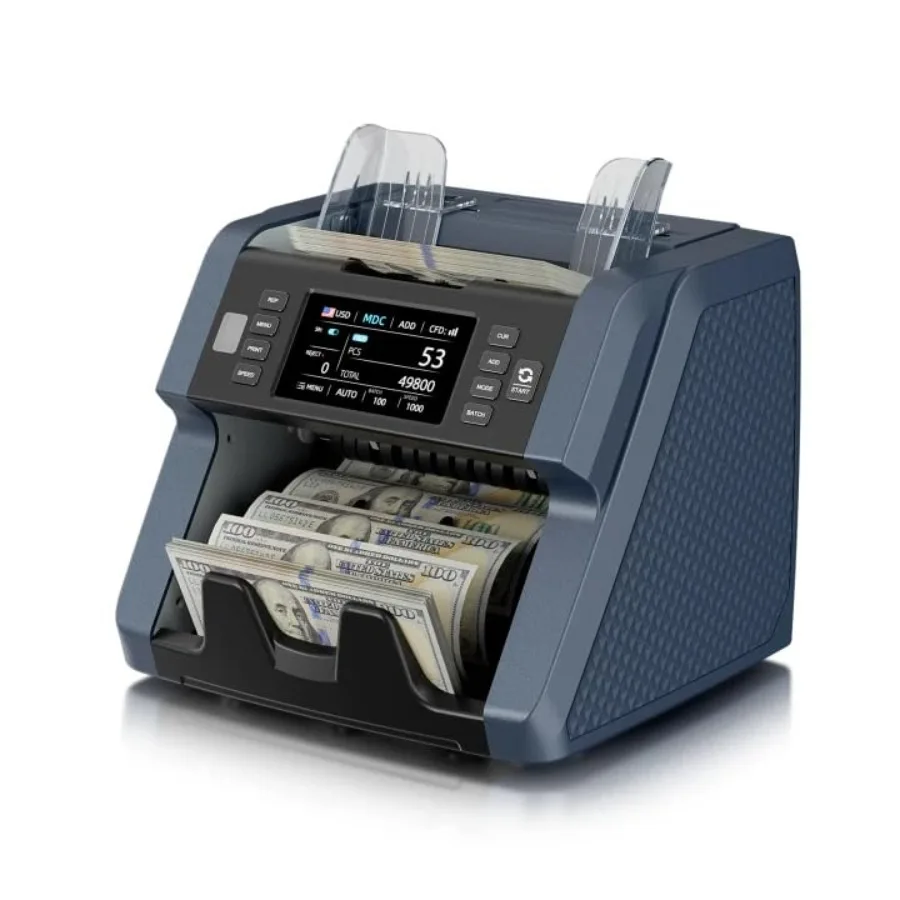 

AL-923 Mixed Denomination Money Counter Machine Value Counting with CIS/UV/MG/IR/DD/DBL/HLF/CHN Counterfeit Detection Touch Scr