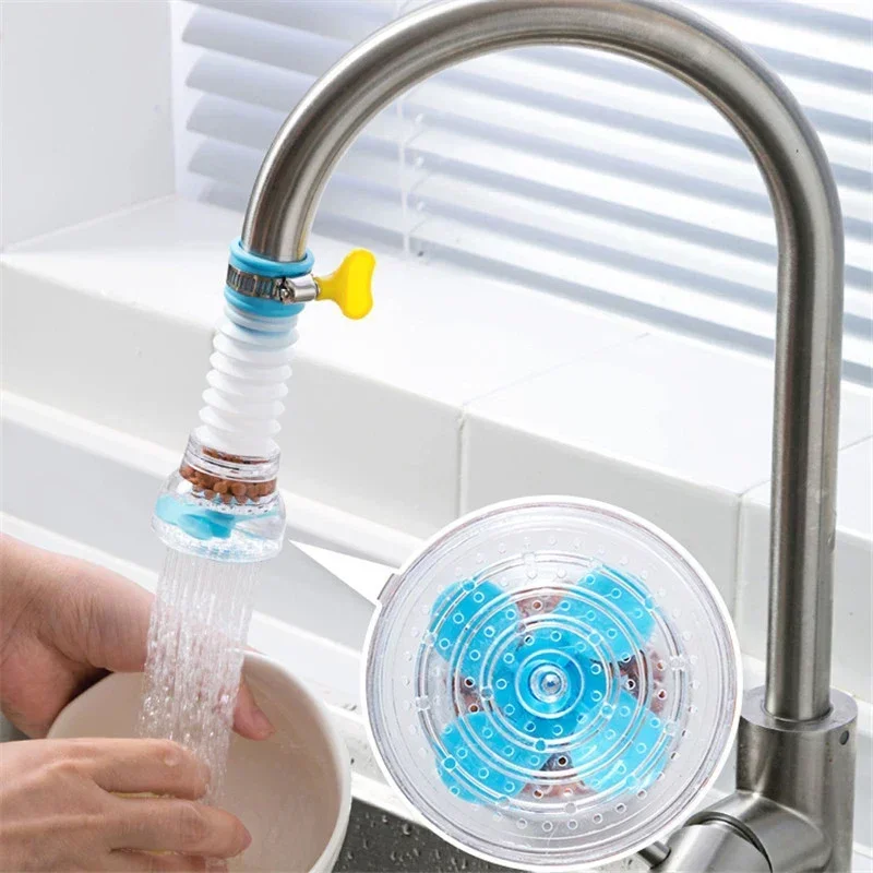 Faucet Filter Splash Proof 360 Degrees Rotatable Retractable Faucet Extender Universal Kitchen Filter Water Purifier 1/5pcs