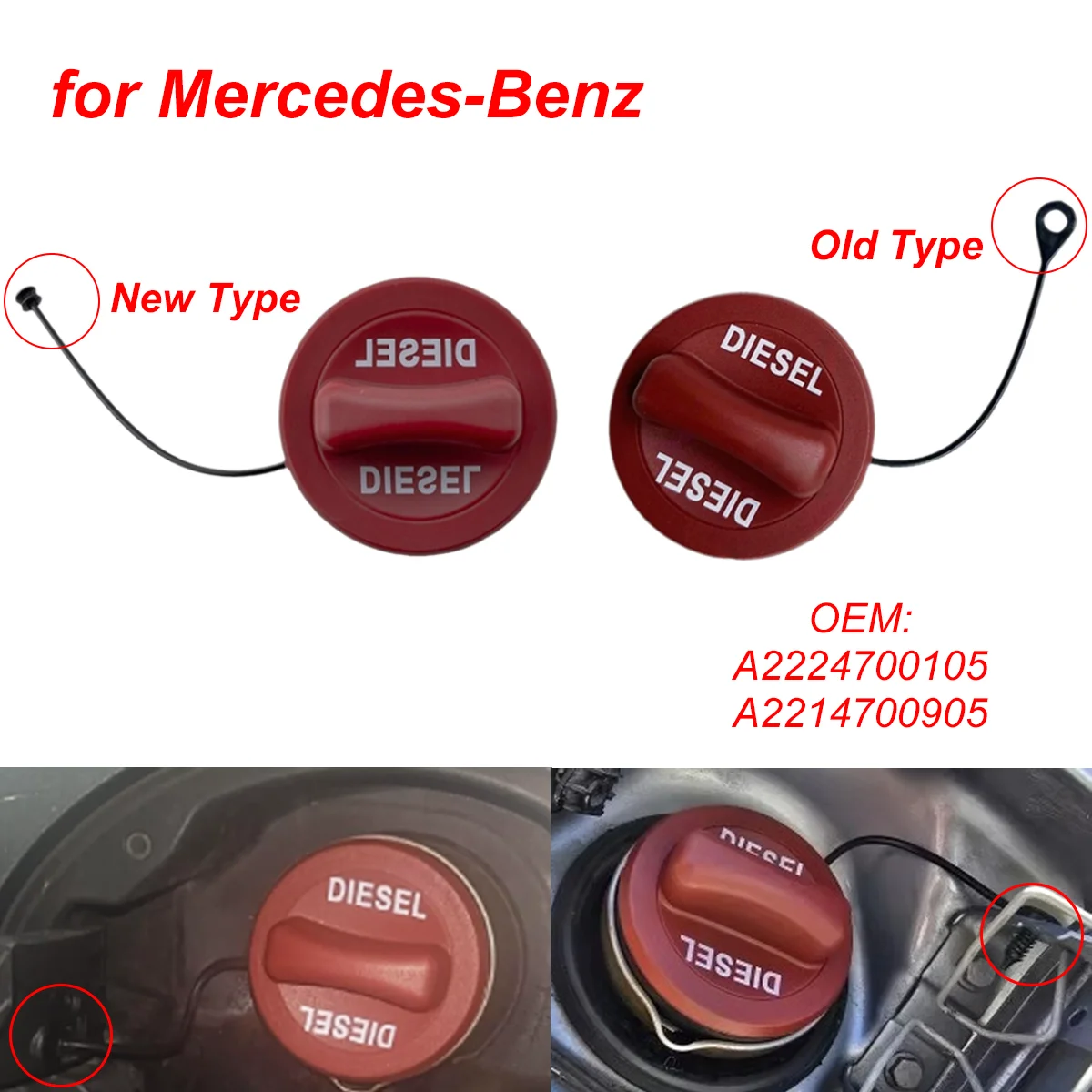 A2214700905 for Mercedes-Benz W204 W169 S204 X218 A207 S212 A-CLASS C-CLASS E-CLASS Diesel Fuel Tank Cap