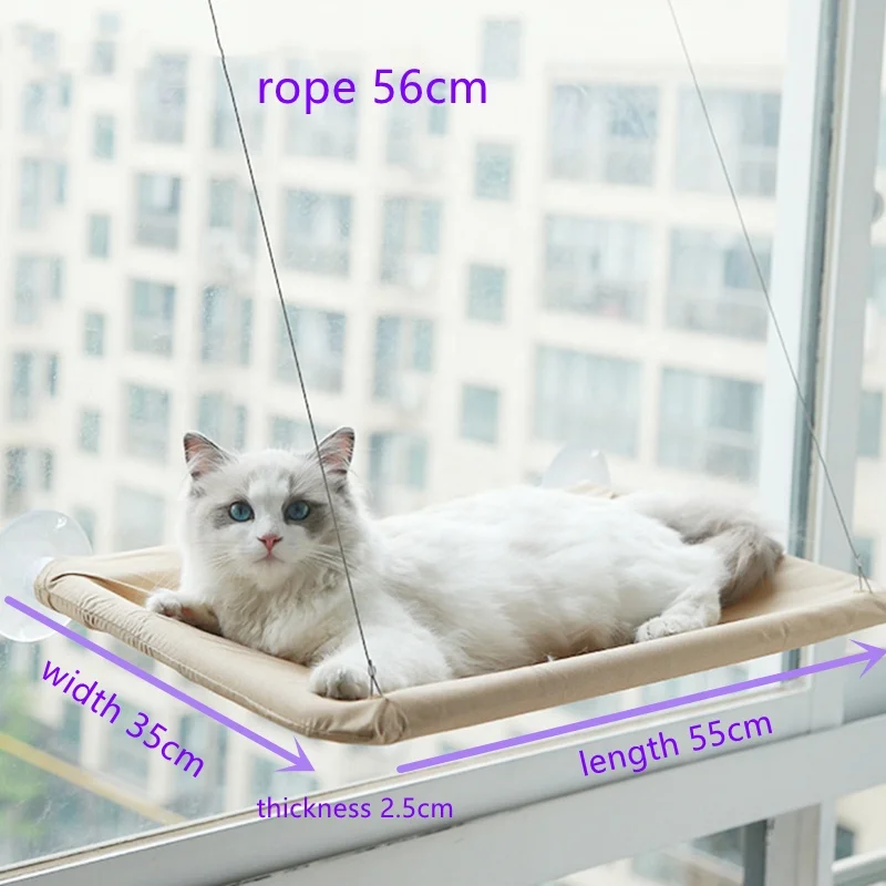 Cute Animal Patterned Cat Hanging Beds Comfortable Sunny Window Seat Strong Bearing 20kg Capacity Cats Shelf Hammock Sleep