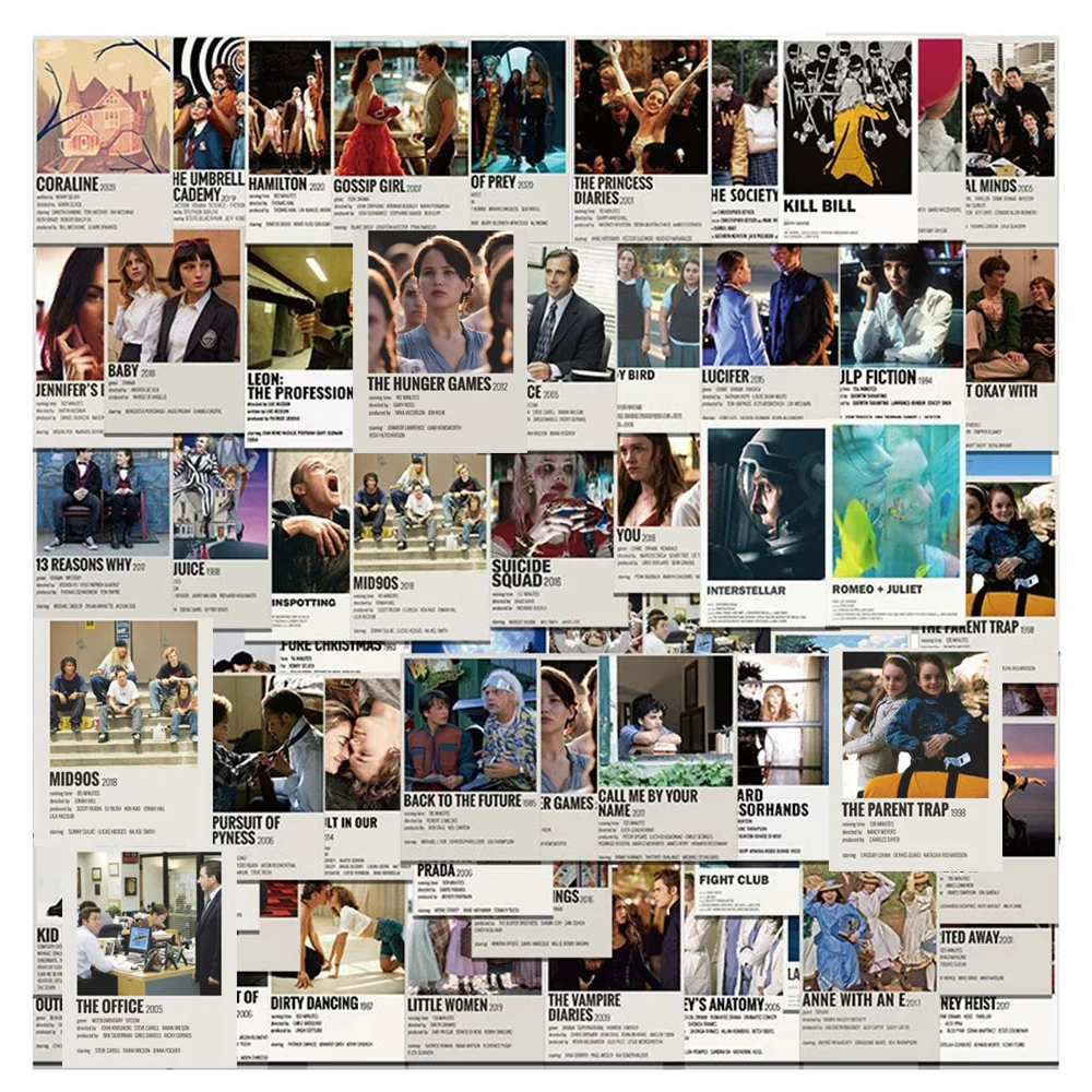 

10/30/64pcs Cool Classic Movie Series Poster Stickers Waterproof Graffiti Decals DIY Scrapbook Luggage Guitar Sticker Decoration