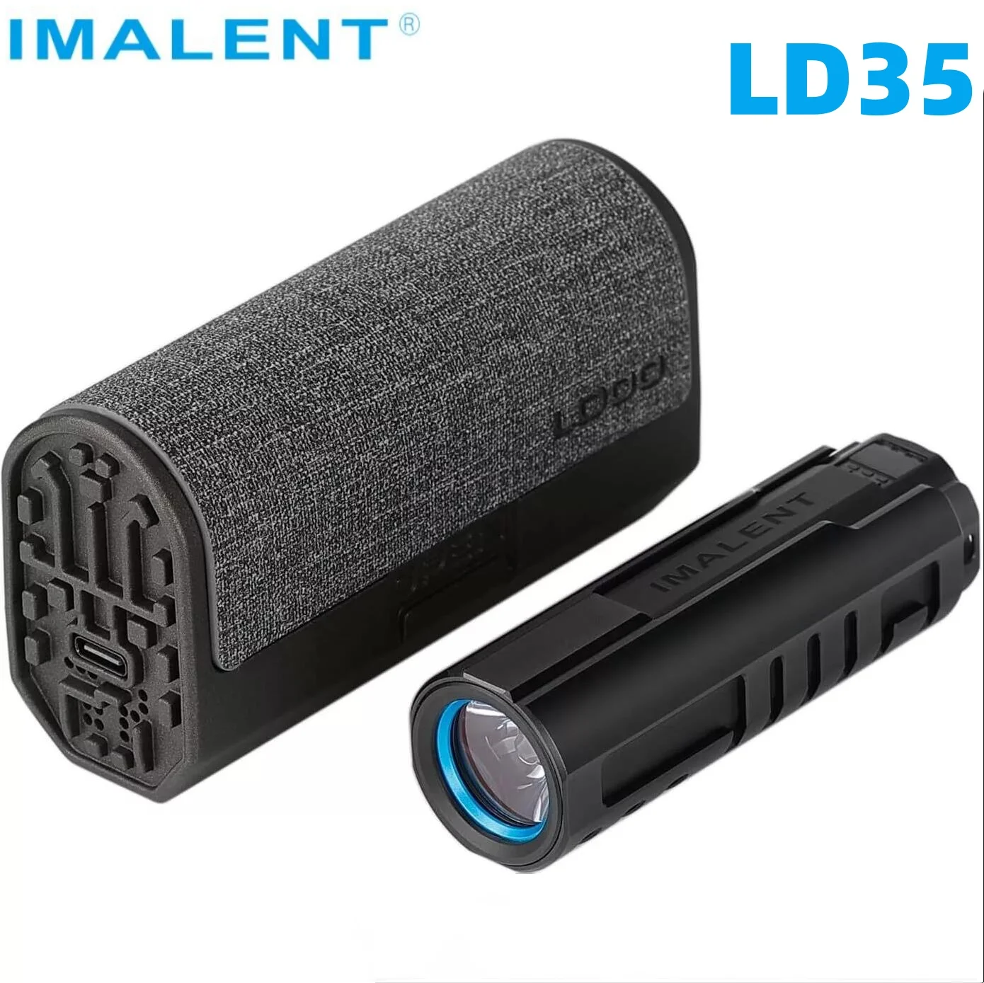 IMALENT LD35 EDC Flashlight 1200 Lumens Light Lantern LED Type-C Rechargeable Torch with Wireless Charging Case and Battery