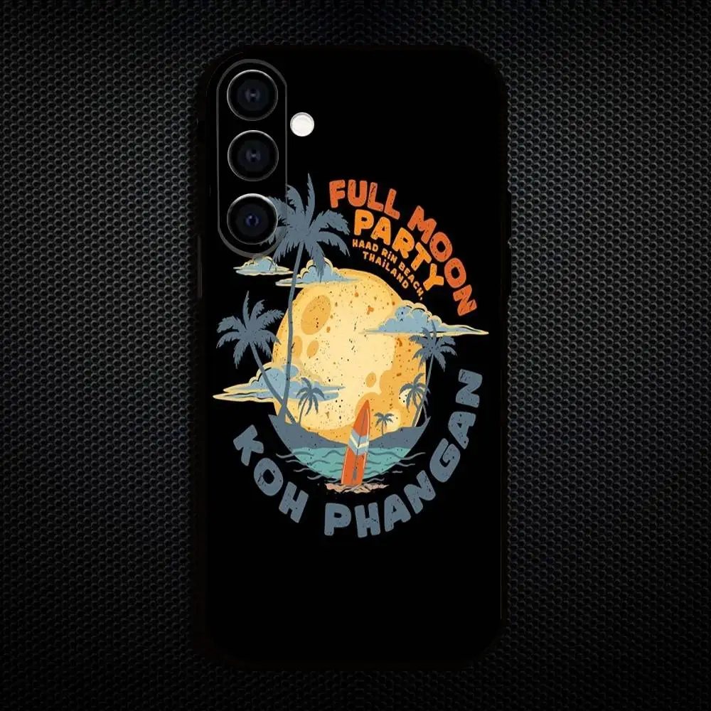 Etui na telefon Surfing At The Beach do Samsung Galaxy A73, A72, A71, A70, A53, A52, A51, inne miękkie czarne etui