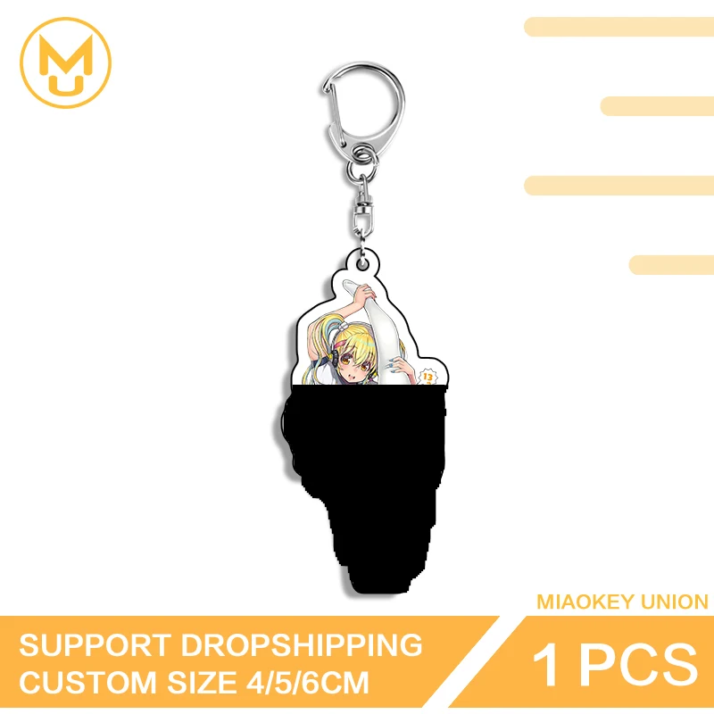 Super Pochaco Pretty Girl Acrylic Keychain Daily Wear Trendy Enchanting Ingenious Unique Anime Peripheral Product Decorations