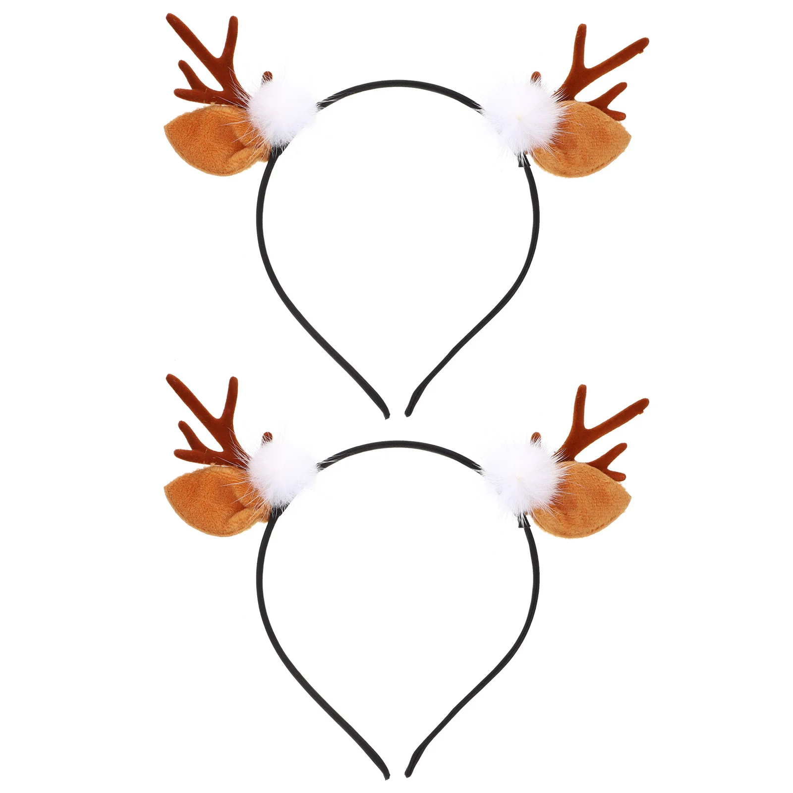 

2 Pcs Antler Headband Decor Kids Hair Accessories Cosplay Headdress Resin Flocking Elk Horn Child