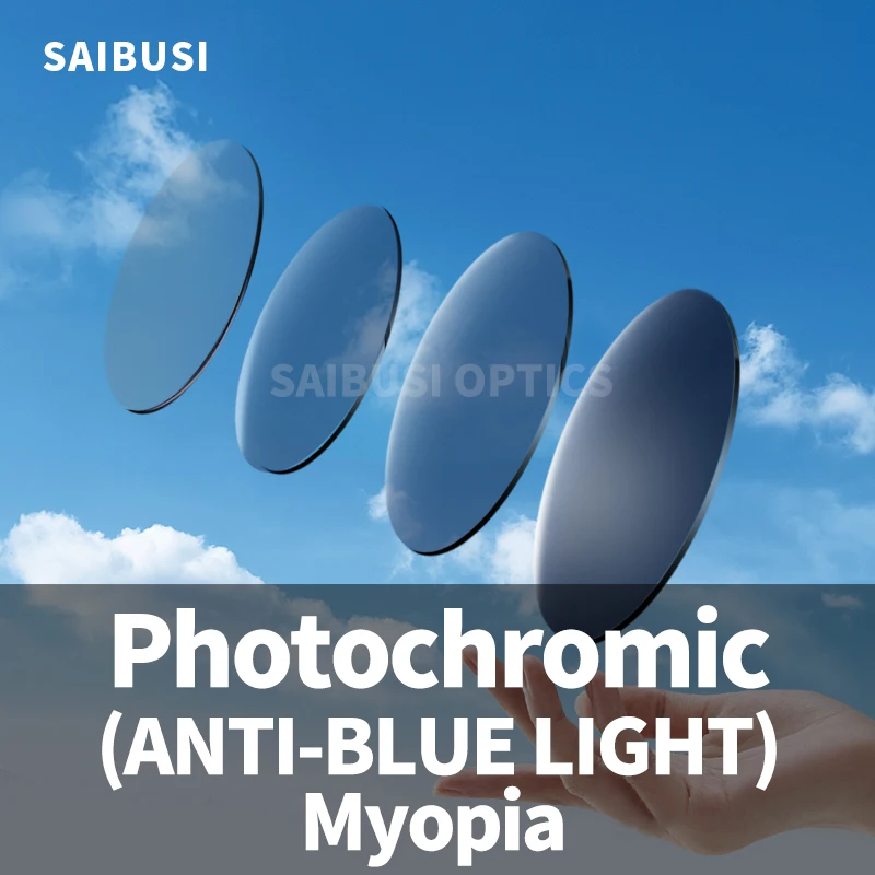 1.56 1.61 1.67 1.74 Photochromic Prescription Resin Aspheric Glasses Lenses Outdoor myopia anti-blue photochromic Lens