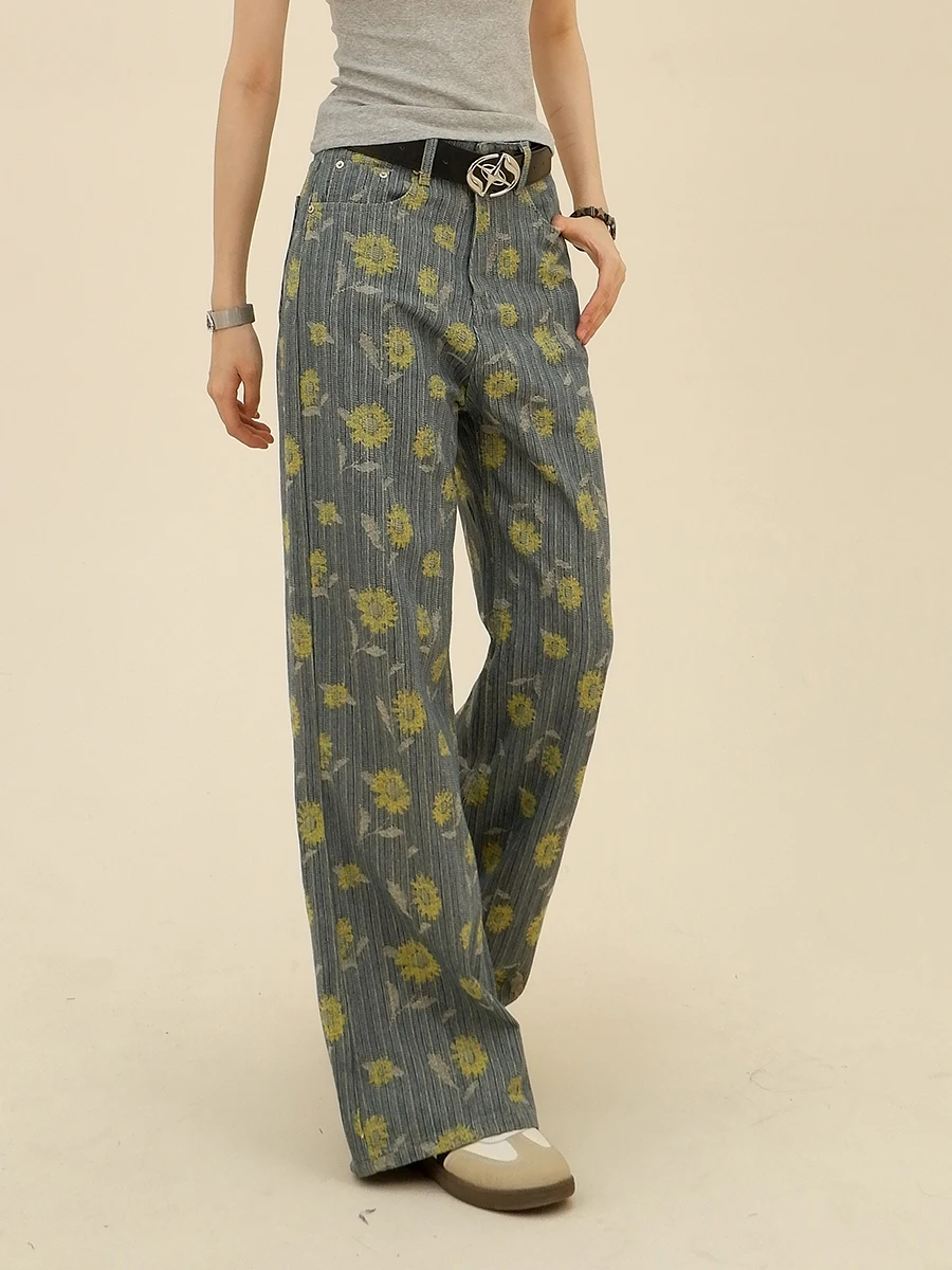 

Daisy Jeans for Women in Spring 2024, New Loose Fitting BF Korean Version, Retro Casual Straight Leg Wide Leg