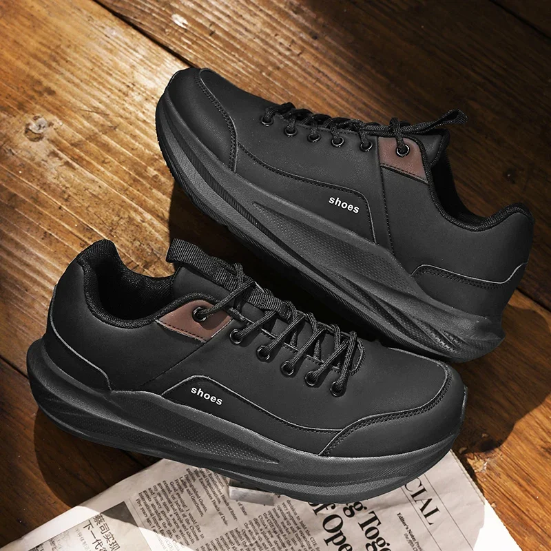 

Soft Soled Sports Shoes for Men's Running, Outdoor Fitness, Hiking, Plus Size Lightweight Sole Solid Color Quality, Casual Shoes