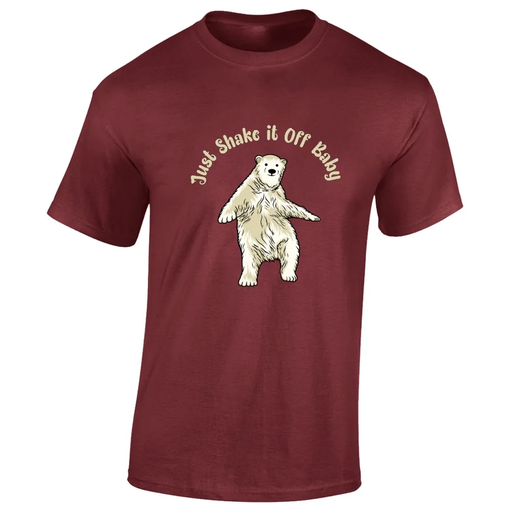 فقط هزتها الطفل تي شيرت الدب القطبي مضحك لطيف الحيوان الطبيعة تصميم الرجال للجنسين البلوز عالية الجودة ملابس علوية من القطن