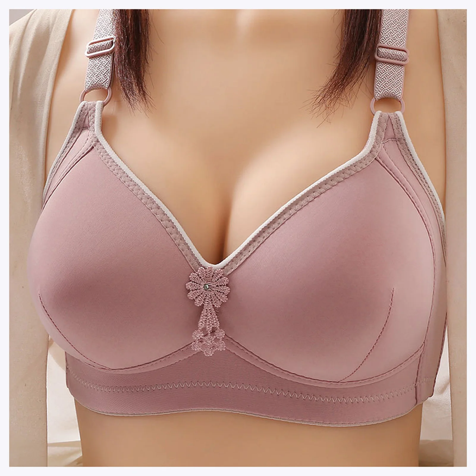 

Women's Wireless Adjustable Bra Wirefree Chest Gather Sexy Bra for Sports Yoga Daily Wear School