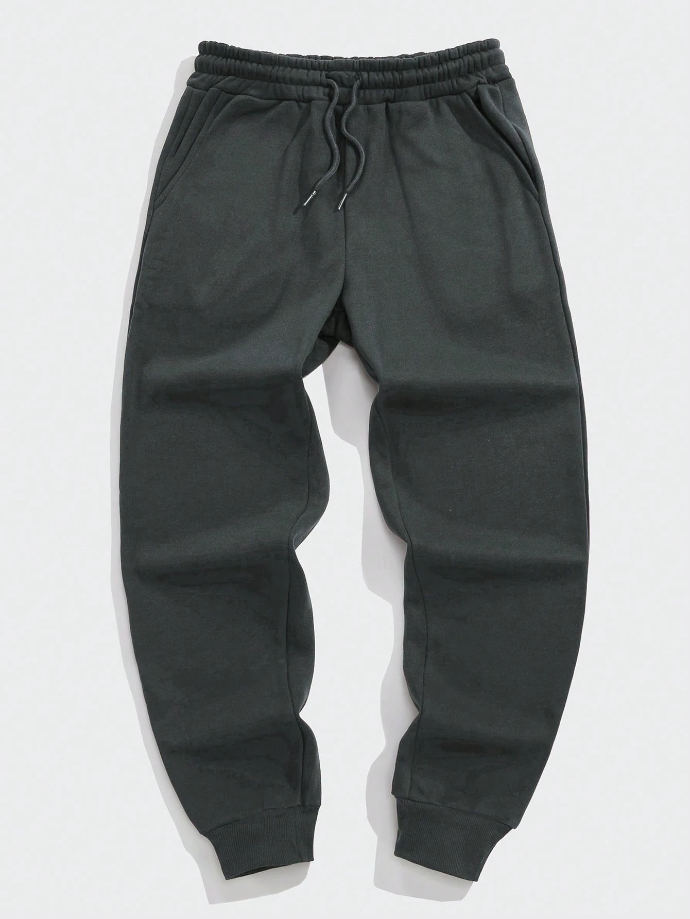 

Men's solid drawstring waist sweatpants, comfortable, loose-fitting sweatpants for all seasons. trousers men