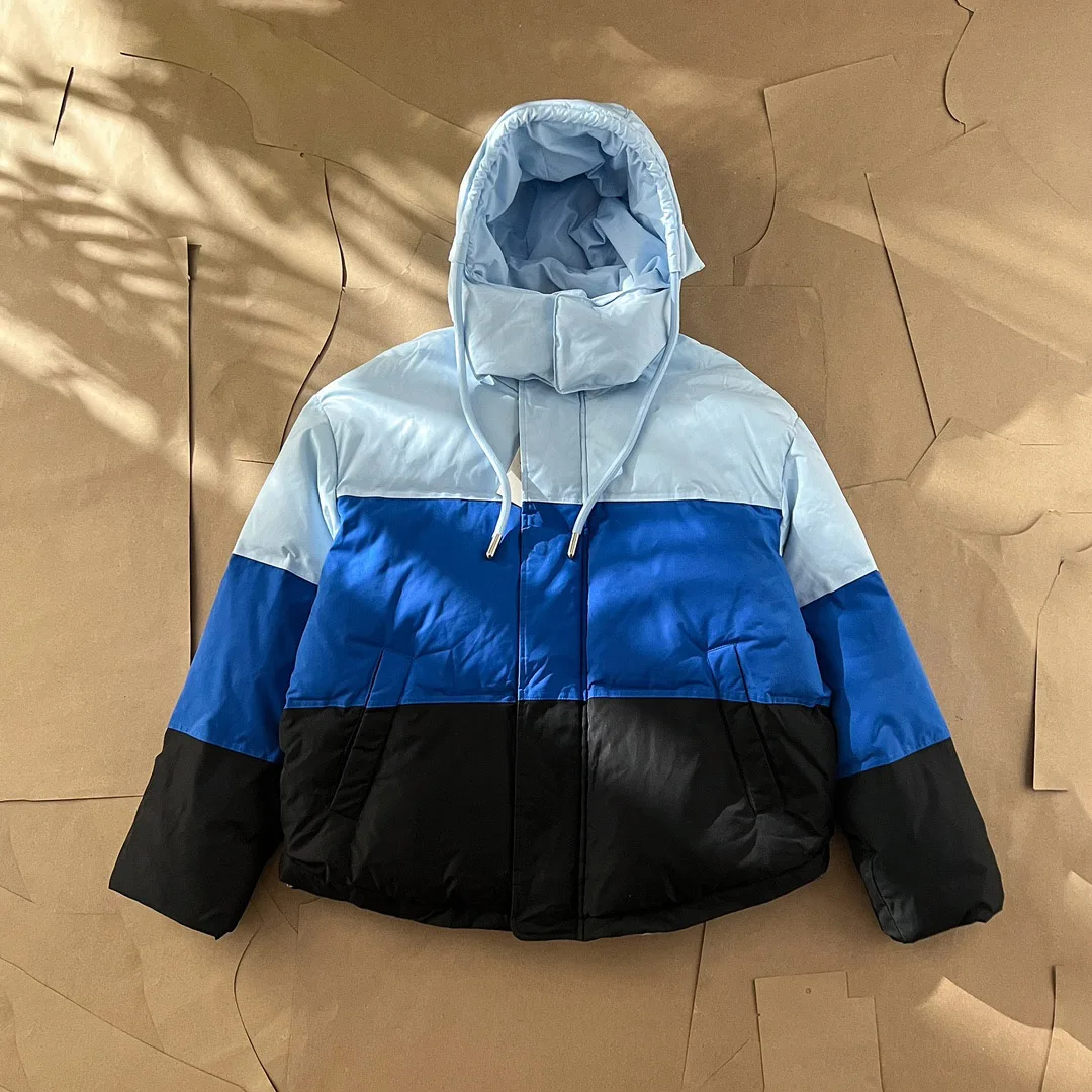 

2025 Women's Clothing Fashion classic two-way customized zipper contrasting color down jacketAutumn Winter New 1103