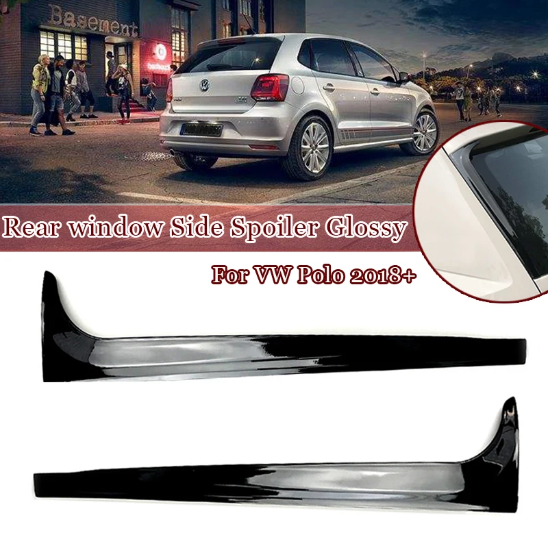 Glossy Black Rear Window Spoiler Canard Tail Box Side Wing Spoiler For VW For Polo MK5 Tiguan MK1 2007 2008 2009 2010-2016