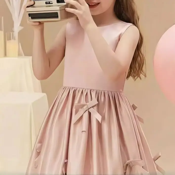 Girls' Formal Wear Girls' Party Dress Pink Girls' Formal Dress High-Quality Flower Girl Dress