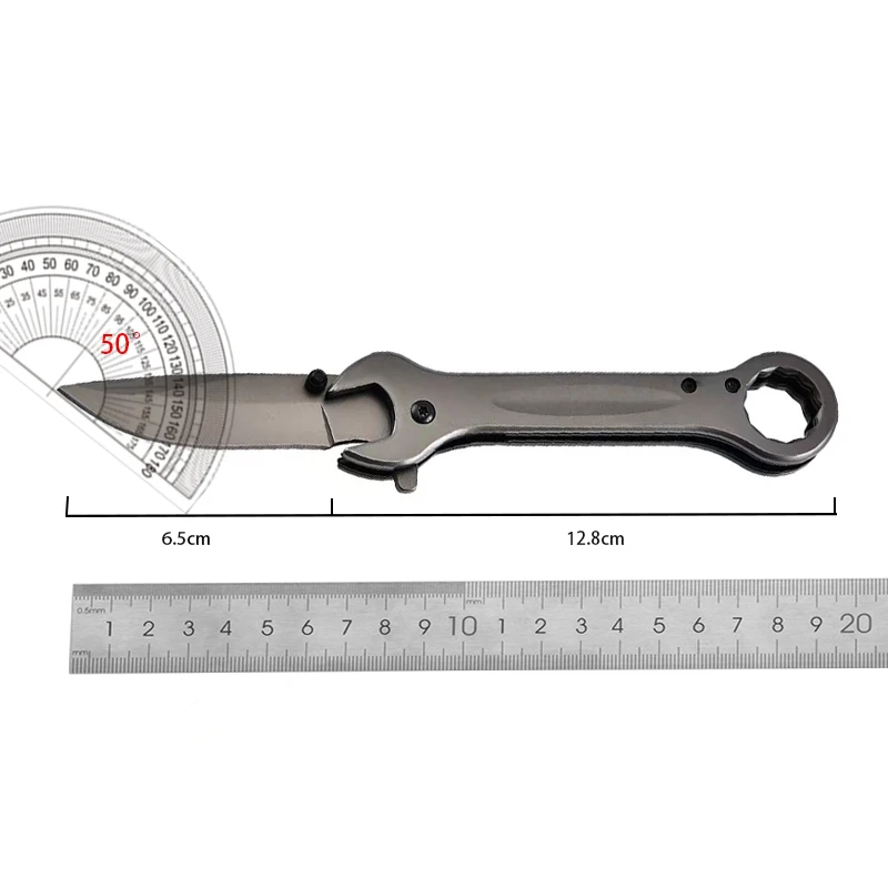 Stainless steel wrench multi-functional hexagonal screws, portable outdoor camping multi-purpose folding knife, EDC pocket knife