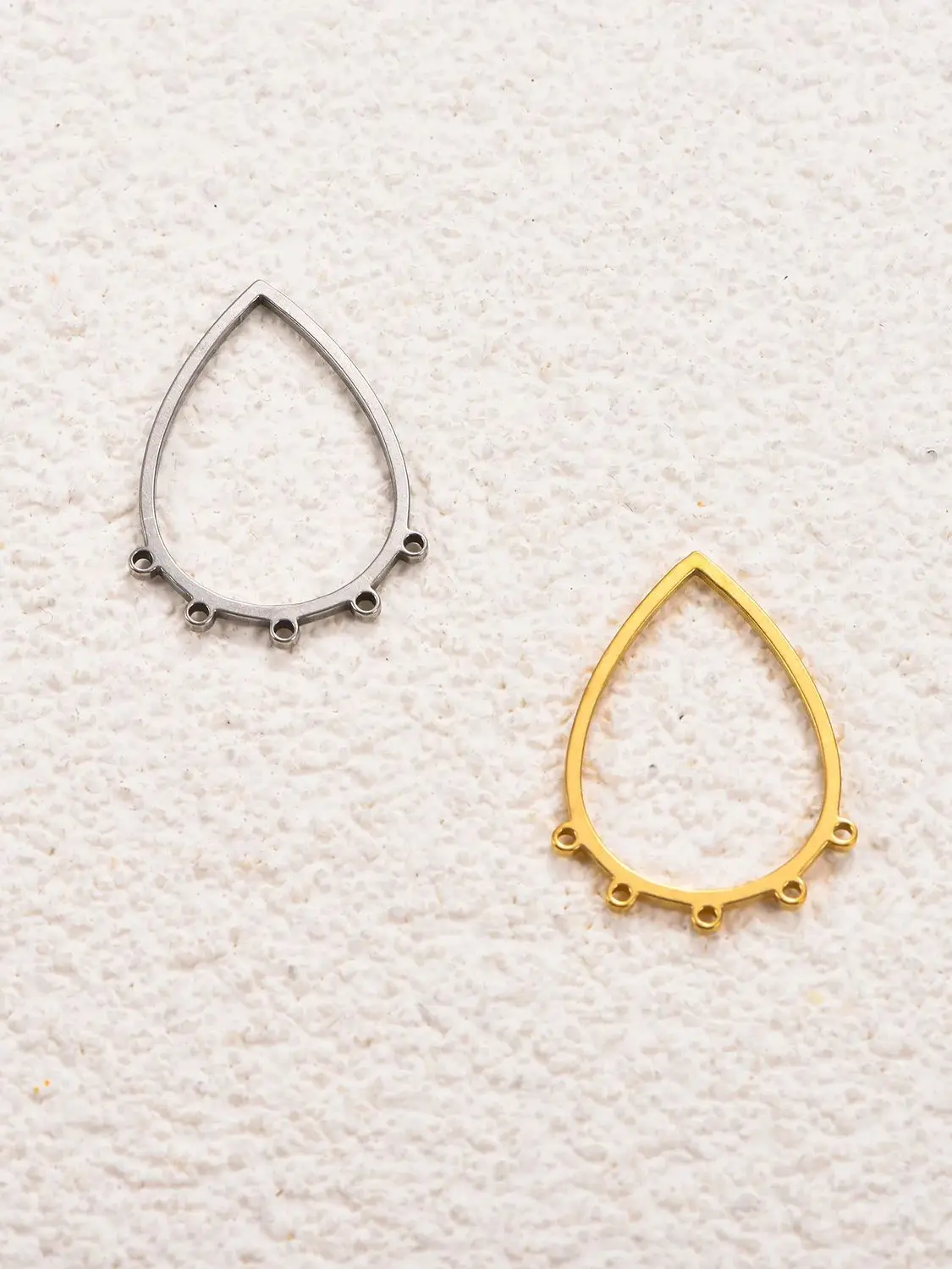 10 Stück Edelstahl-Tropfenohrring-Verbinder in Goldfarbe, Anhänger für DIY-Zubehör – Detail 7