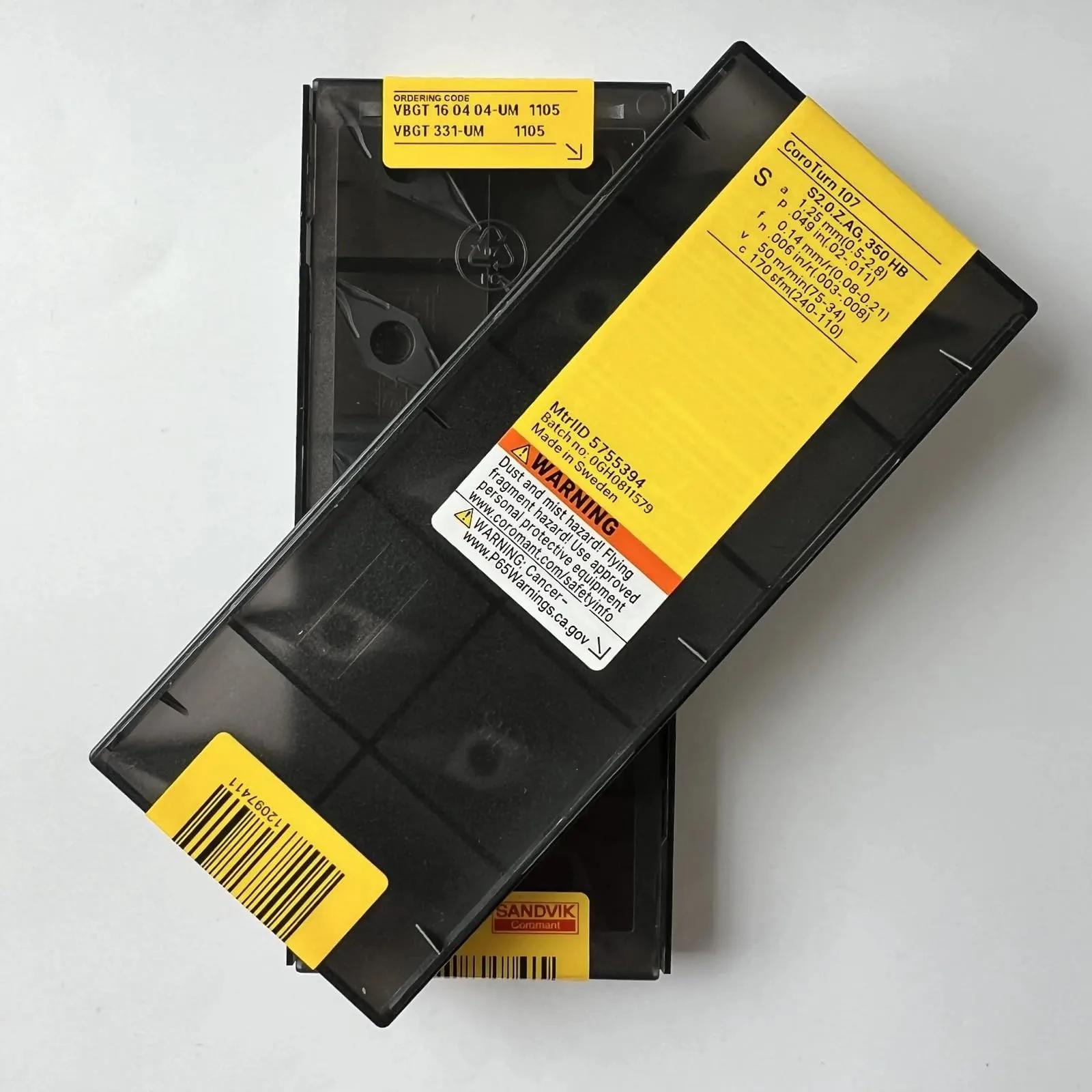 SANDVIK d'origine/VBGT160404-UM 1105/lame CNC en alliage dur 10 pièces