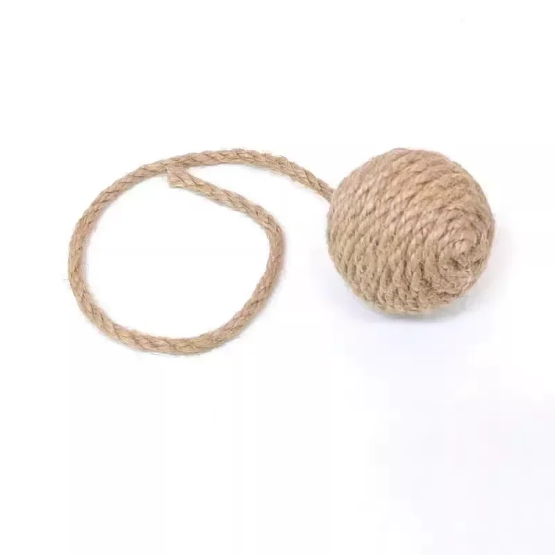1/3PCS Hand‑Woven Hemp Rope Cat Ball Rolling Sound Interactive Toy Sisal Scratching Play Ball Pet Cat Entertainment Supply - view 6