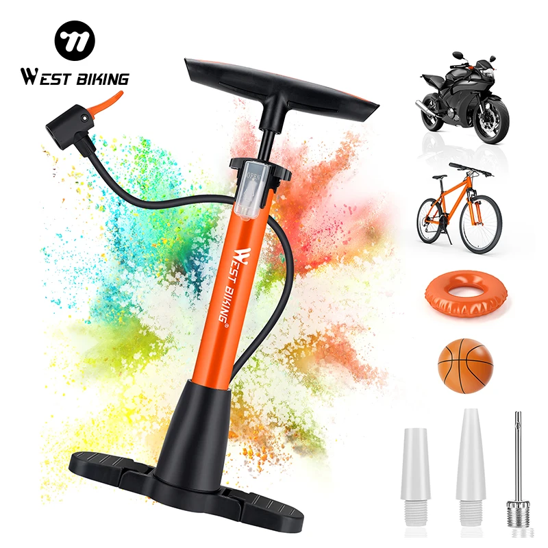 

WEST BIKING Bicycle Pump 120Psi Portable Motorcycle MTB Road Bike Tire Inflator For Schrader/Presta/Dunlop Valve Bike Access