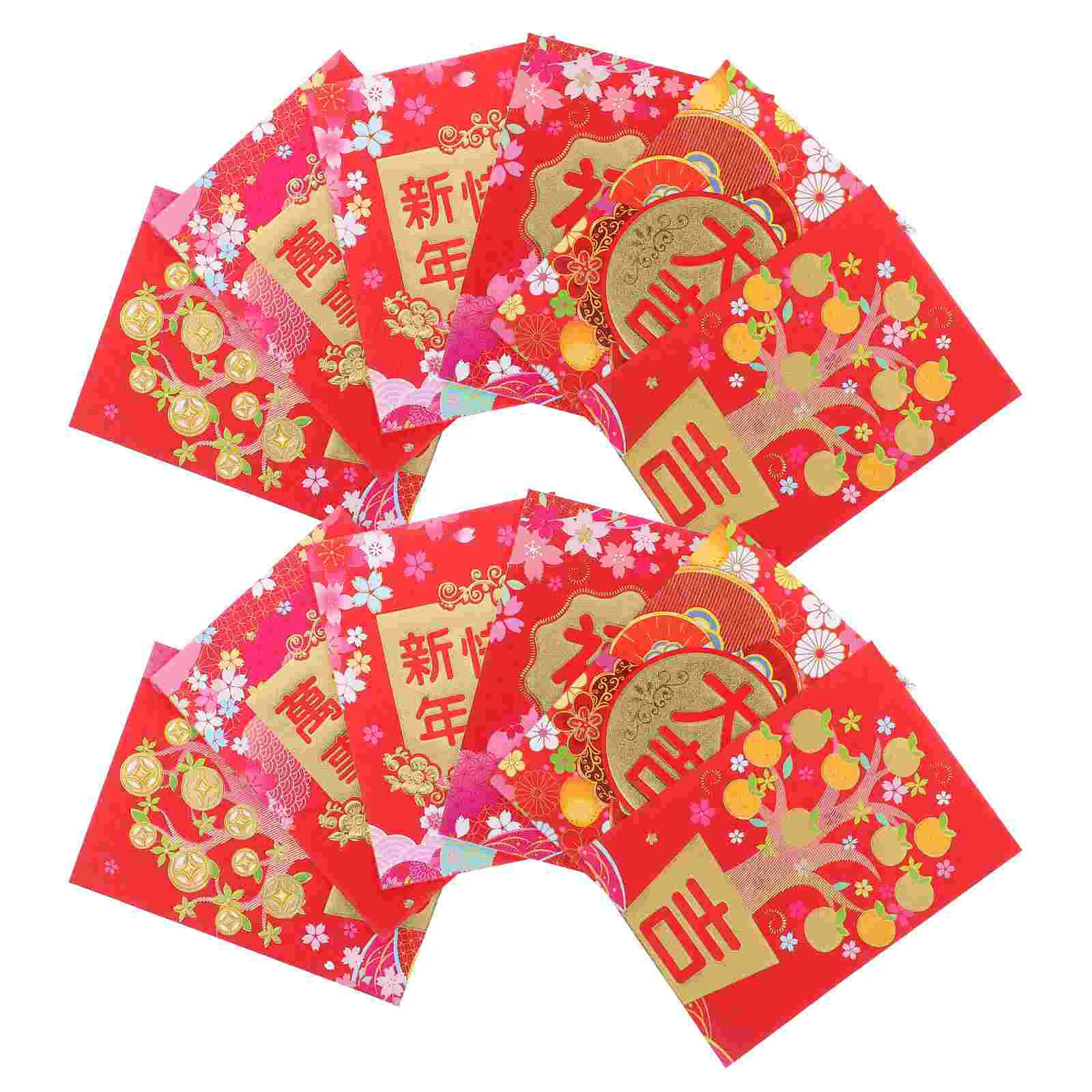 

60 Pcs Lai Shi Feng Hong Bao Chinese New Year Red Envelopes Lucky Money Cartoon Lunar Paper