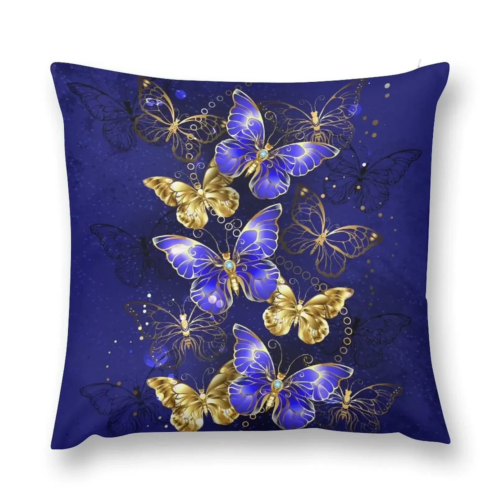 Composition with Sapphire Butterflies Throw Pillow pillowcases for sofa cushions Pillows Aesthetic pillow