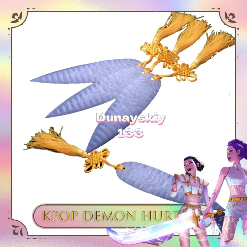 Accesorios para fiesta de Halloween para niñas, Kpop Demon Hurters Zoey HUNTER, accesorio de Cosplay de Anime, incluye cuchillo para lanzar demonio, arma