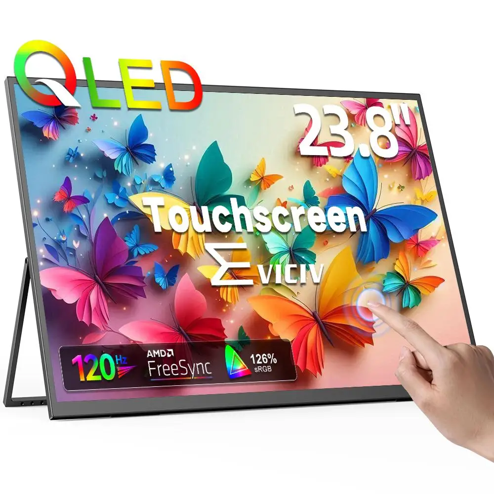 Портативный компьютерный монитор EVICIV 23,8 дюйма с сенсорным экраном 120 Гц, 1080P 100% sRGB HDMI USB-C HDR Freesync, дисплей для ноутбука MacBook Steam Deck Phone Mini PC Портативный компьютерный монитор EVICIV 23,8 дюйма с сенсорным экраном 120 Гц, 1080P 100% sRGB HDMI USB-C HDR Freesync, дисплей для ноутбука MacBook Steam Deck Phone Mini PC