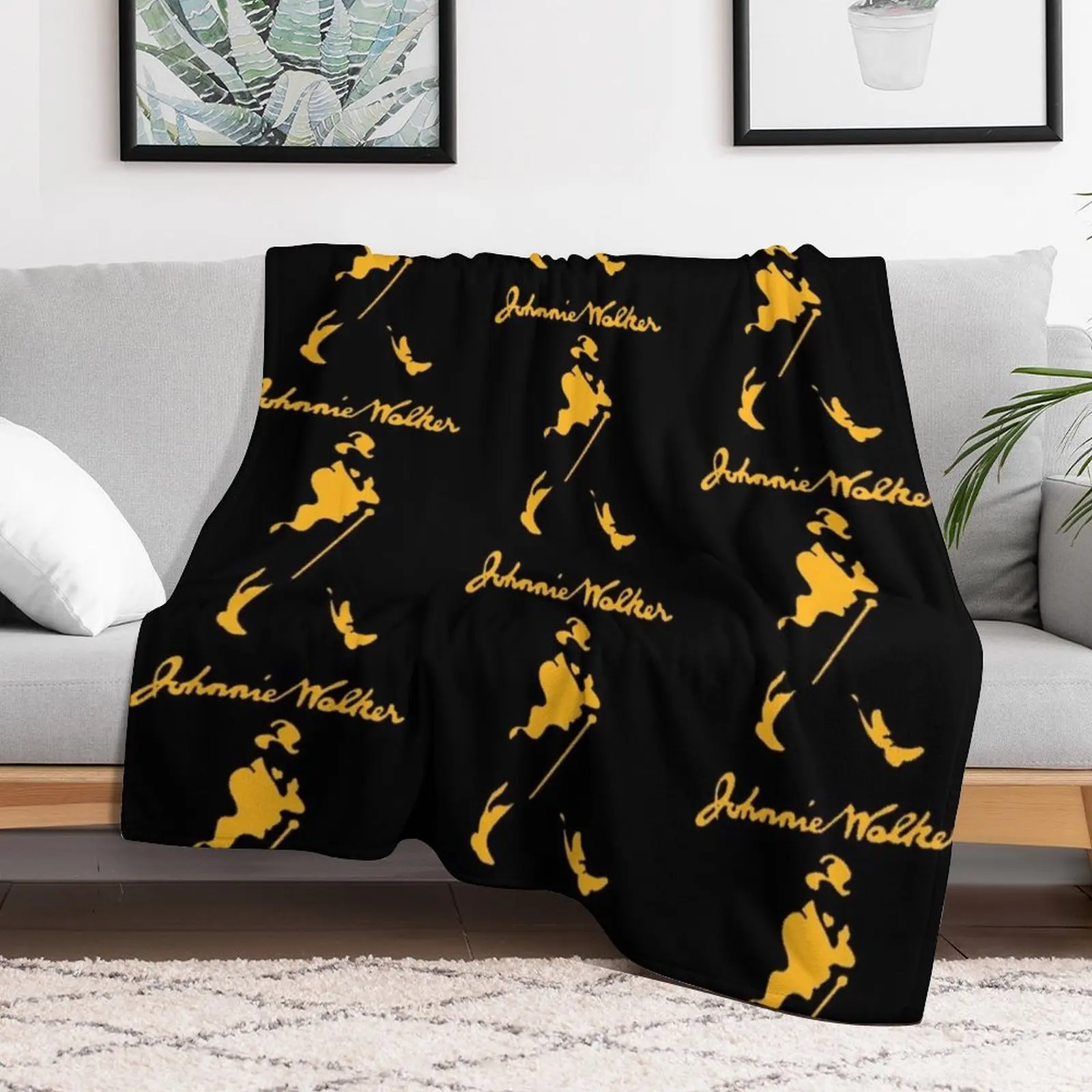 

Johnnie Walker Gold Throw Blanket Soft Plush Plaid Luxury Brand For Sofa Thin Blankets