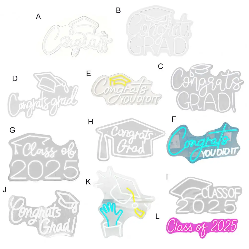 LED Neon Sign Congrats Grad Graduation Party Decoration Adjustable  Usb Powered Led Neon Graduation Sign Lamp Gift for Class