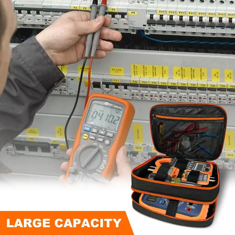 

Two Layer Design Electrical Tool Bag Efficient Organization Travel Carrying Case Mechanic Tool Bag Compatible Storage Portable