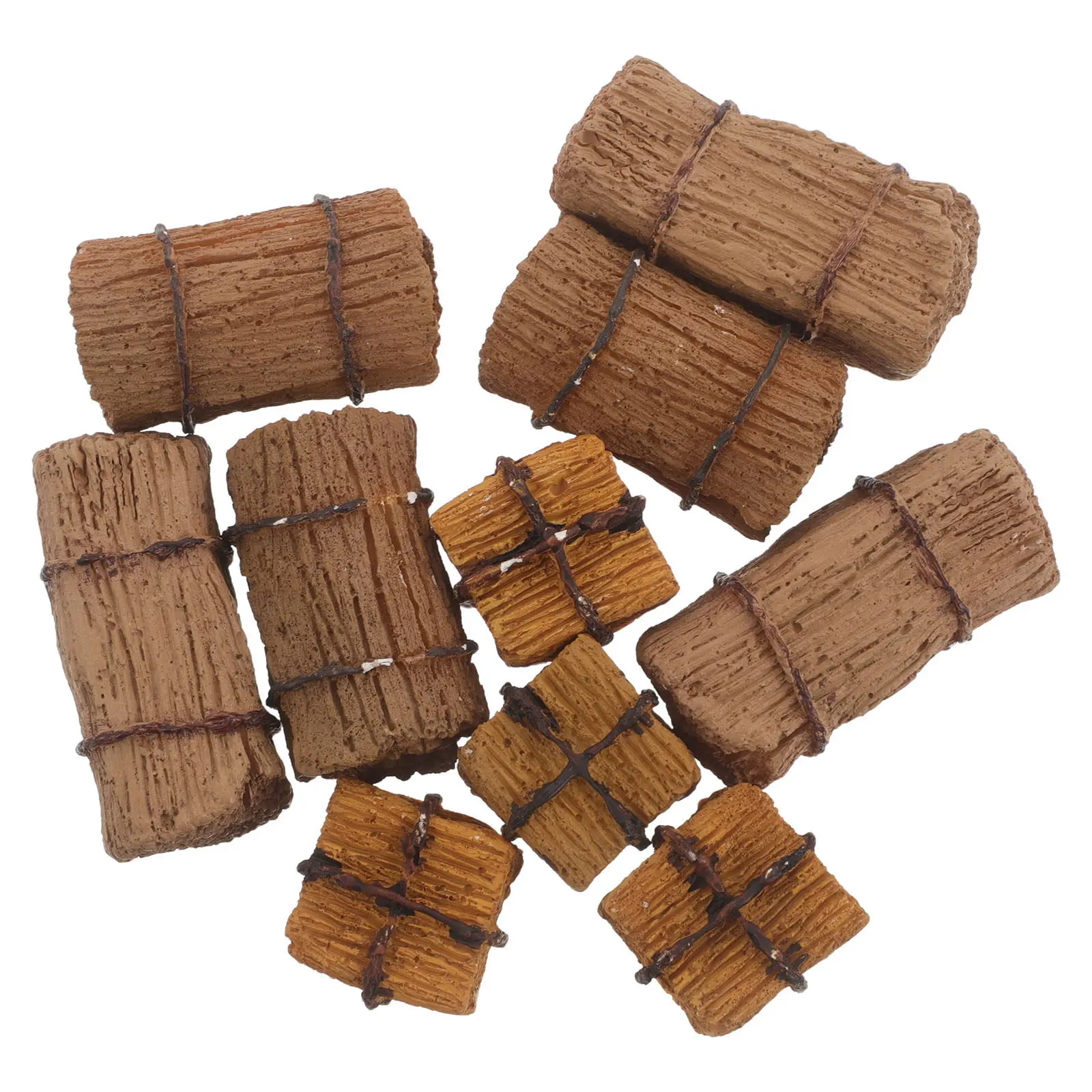10 mini-foins artificiels pour décoration, petits paquets de foin pour diorama, matériaux de paysage, création de scènes de ferme, mini-faux foin