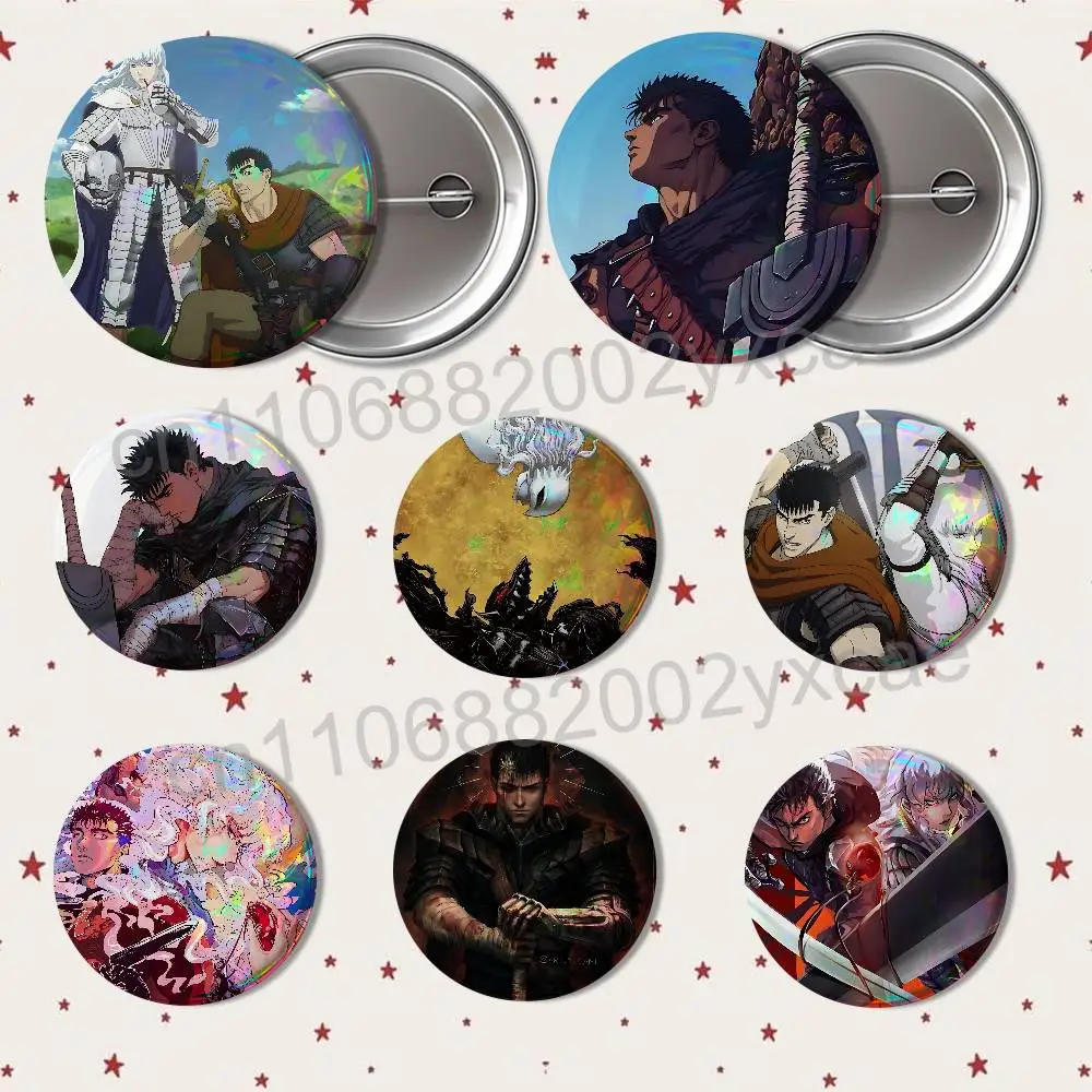 

cartoon Griffith Guts Berserk Creative Round Badge Button Pin Bag Decor Fans Collection Friends Gift Brooch