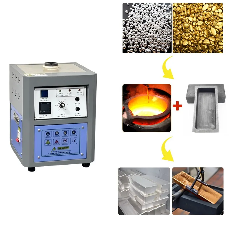 

2KG Mini Melting Furnace Portable Smelting Equipment For Gold Silver Bars Ingots