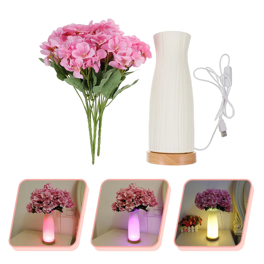 

1Set Flower Table Light USB Charging Elegant Bedside Lamp Classic Romantic Night Light for Home and Party Table Lamp