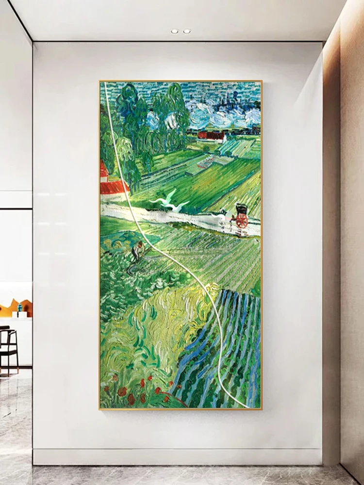 Wheat Field Wall Lamp Decorative Painting Entrance Foyer For Living Room Corridor Corridor Balcony Led Lights Hanging Paintings