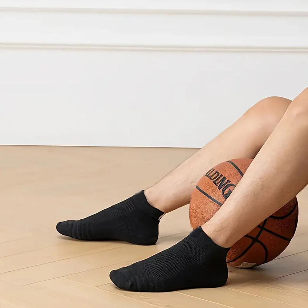 3 пары компрессионных коротких носков для марафона, черные уличные носки для фитнеса, полотенца, подошва, дышащие впитывающие носки до щиколотки, мужской подарок