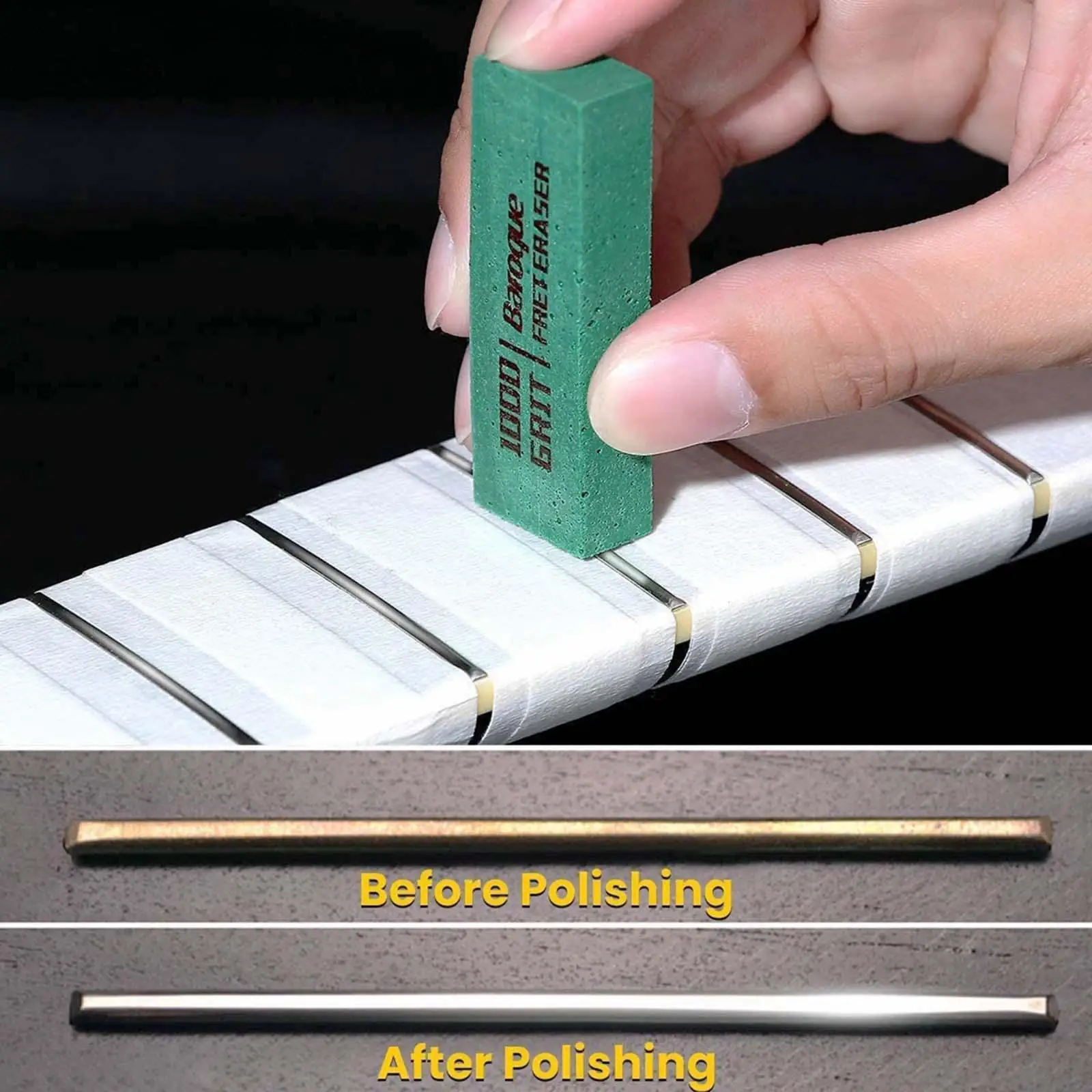 

5 Pieces Guitar Fret Erasers Durable Fret Polishing Cleaner Frets Polish Tools