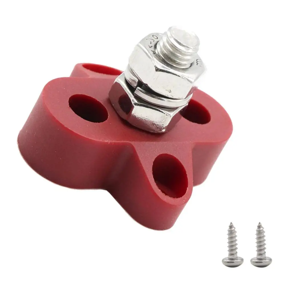 

5/16'' DC 48V Single Stud Battery Insulated Stainless Steel Stud Junction Post, Car Electronics (Red)