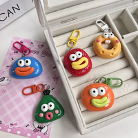 Colorful Dopamine Resin Funny Clown Big Mouth Keyring For Kids Cartoon Sausage Mouth Ugly Pendant Keychain Bag Hanging Decorati