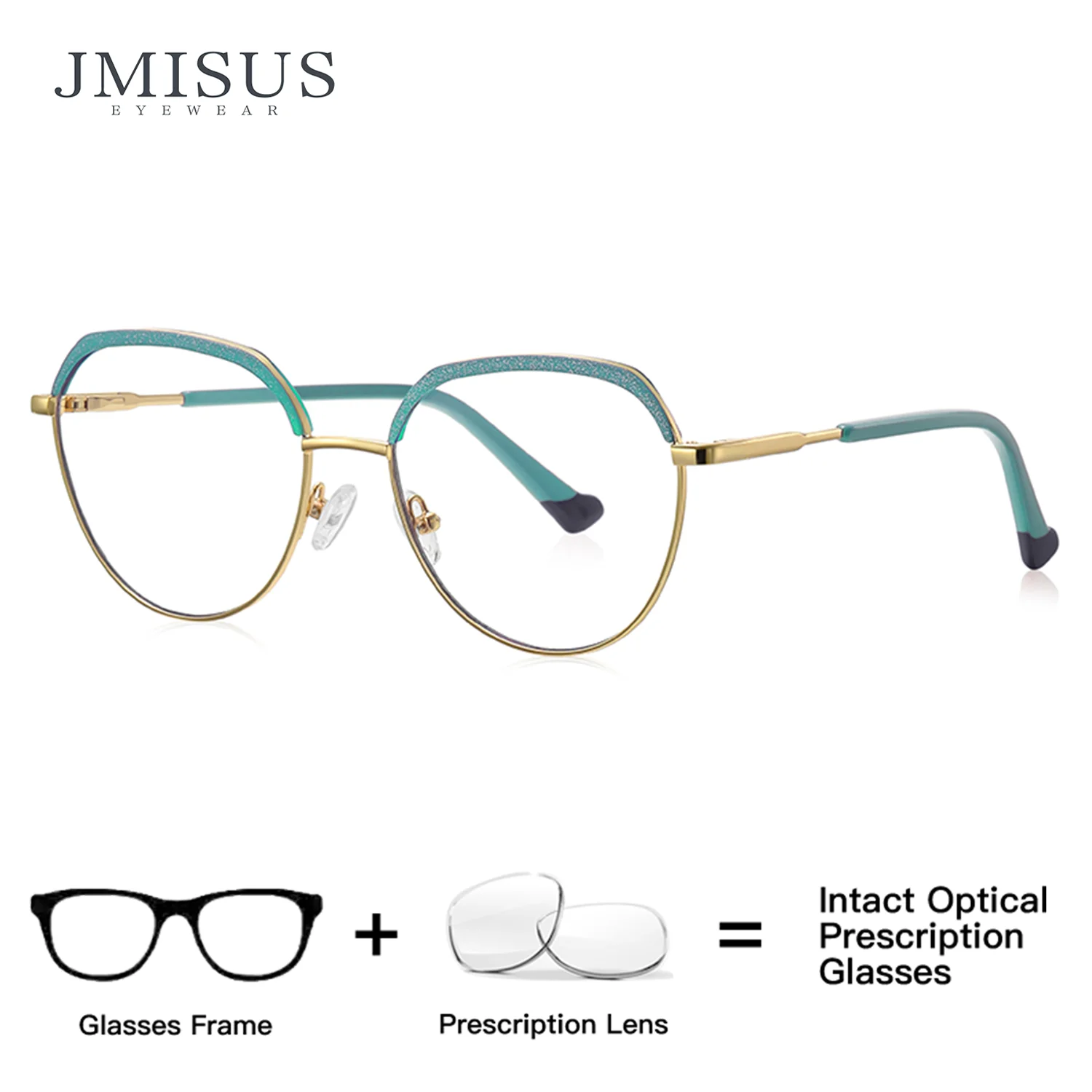 

JMISUS 2026 Classic Round Prescription Glasses for Ladies High-quality Metal Progressive Multifocal Optical Eyeglasses