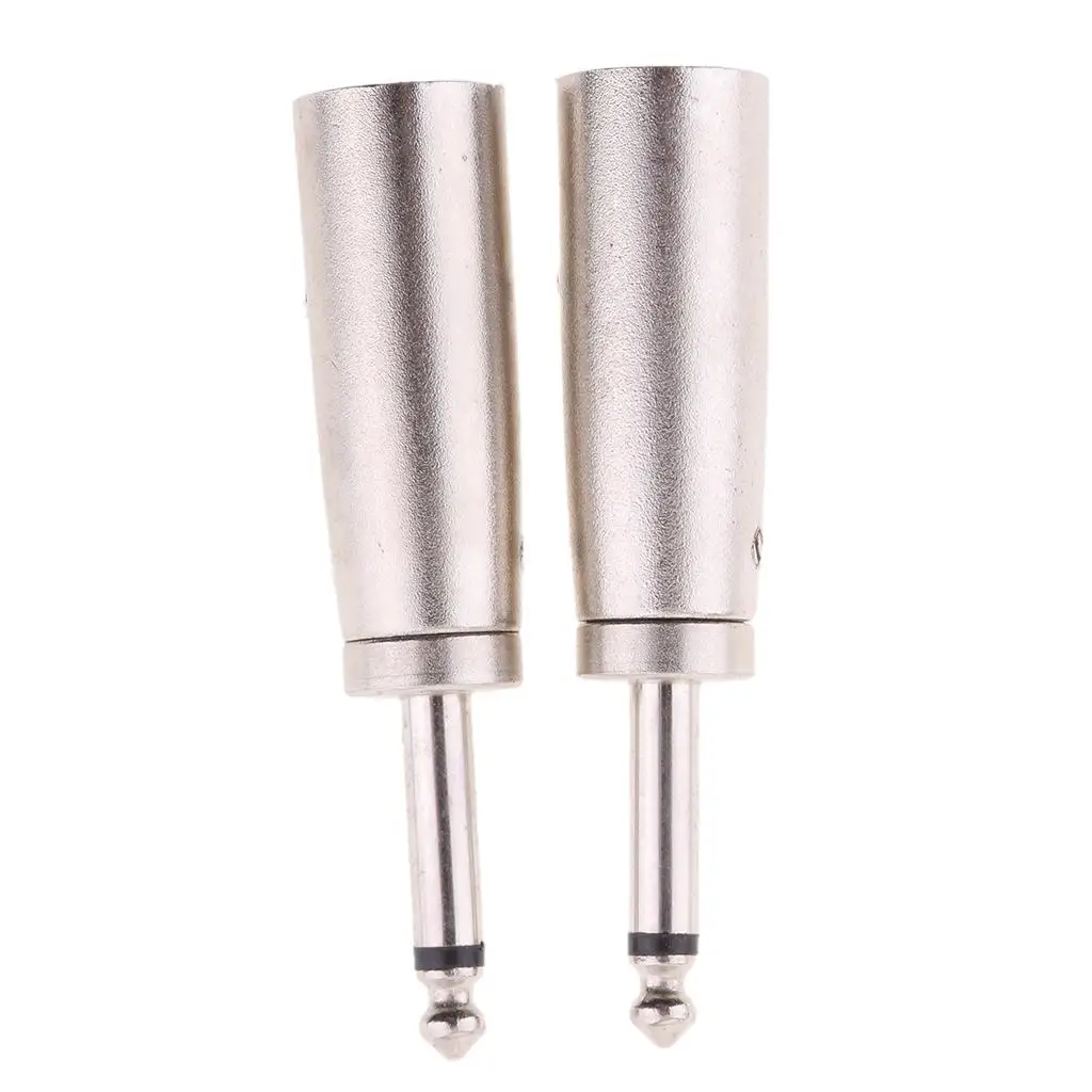 Adapter audio mikrofonowy 2 sztuki XLR 3-pin męski na 1/4 cala 6,35 mm męski
