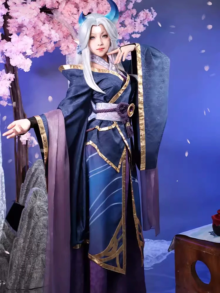 Game LOL Spirit Blossom Alune Cosplay Costume Alune Kimono Uniform Suit Halloween Carnival Party Role Play Clothing