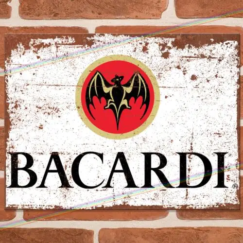 BACARDI-letreros de Metal para hombre, cueva, Pub, pared, cobertizo, garaje, Bar, cartel de ron, estaño, Reino Unido